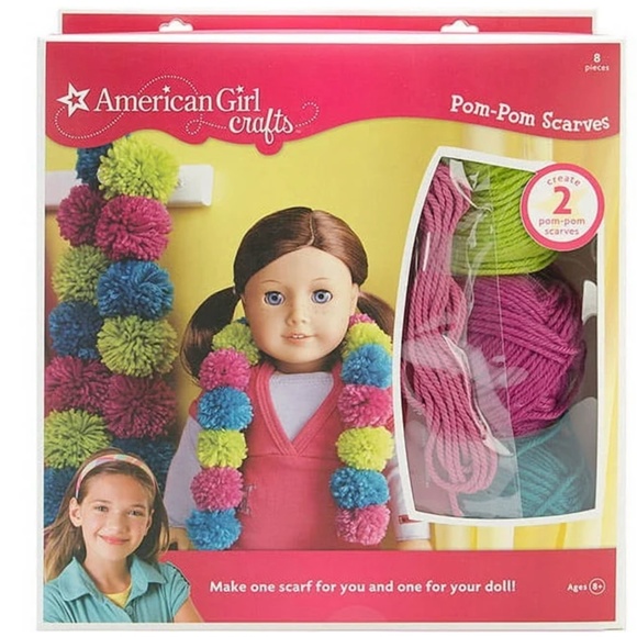 American Girl Pom-Pom Scarf Scarves Kit Craft Brand New Ages 8+ - Picture 1 of 2